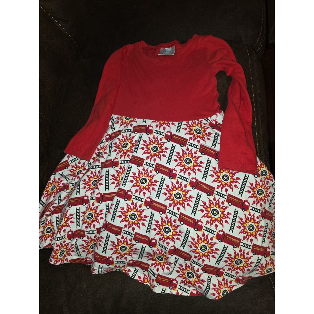 Princess awesome red firetruck fire fighters dress size 5